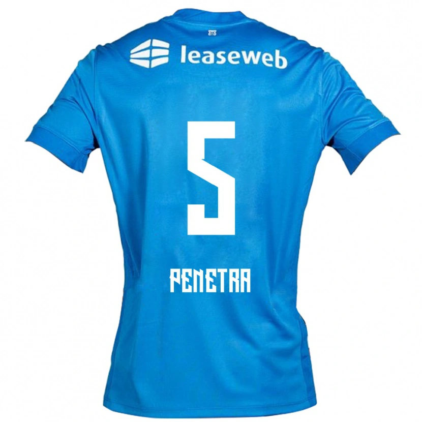 Danxen Criança Camisola Alexandre Penetra #5 Azul Branco Alternativa 2025/26 Camisa