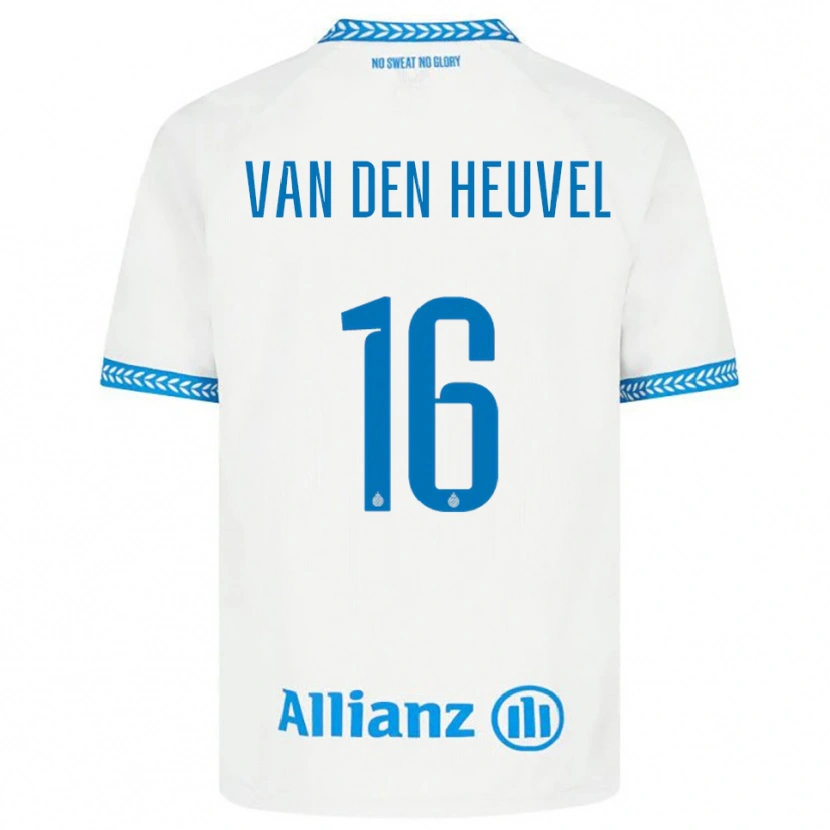 Danxen Criança Camisola Dani Van Den Heuvel #16 Azul Branco Alternativa 2025/26 Camisa