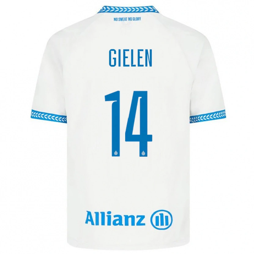 Danxen Criança Camisola Sterre Gielen #14 Azul Branco Alternativa 2025/26 Camisa