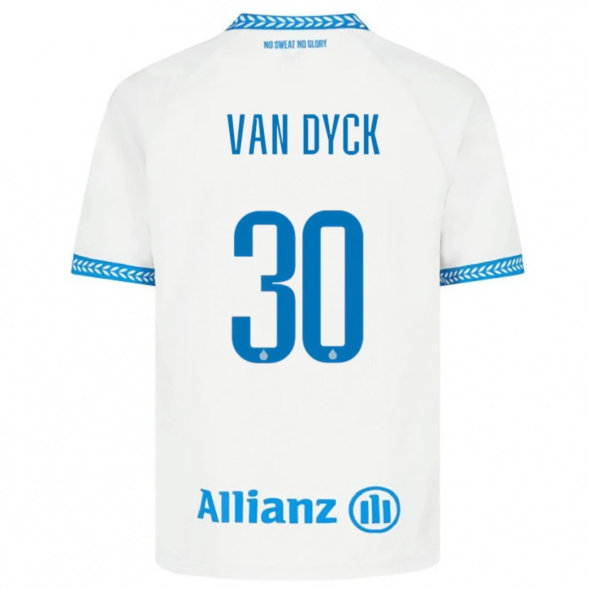 Danxen Criança Camisola Nell Van Dyck #30 Azul Branco Alternativa 2025/26 Camisa