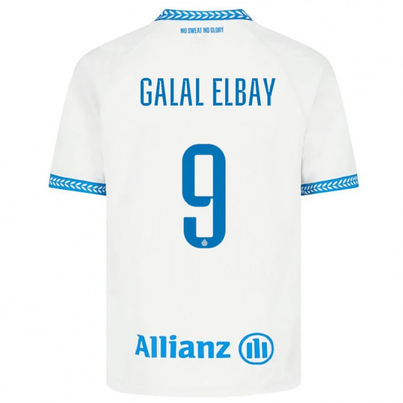 Danxen Criança Camisola Mohamed Galal Elbay #9 Azul Branco Alternativa 2025/26 Camisa
