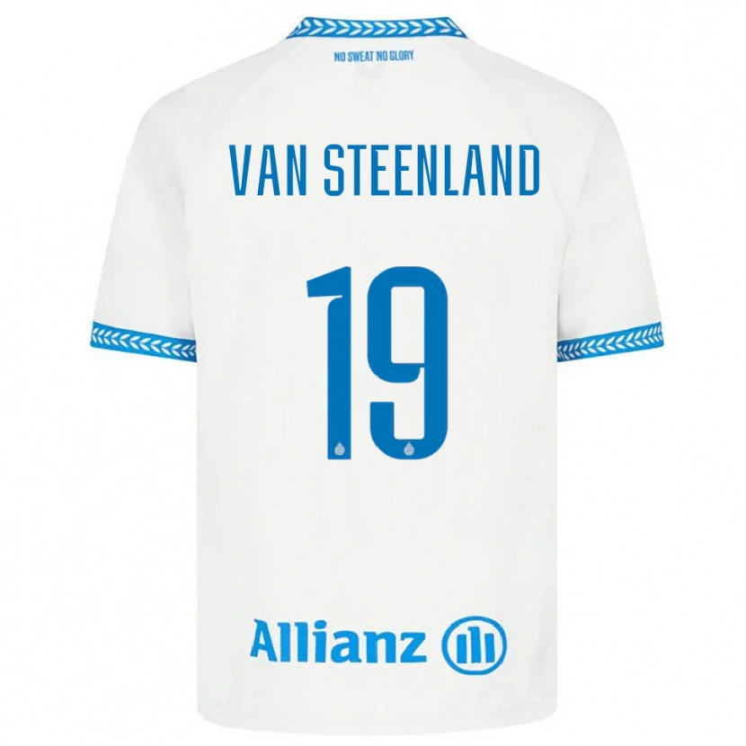 Danxen Criança Camisola Gilles Van Steenland #19 Azul Branco Alternativa 2025/26 Camisa
