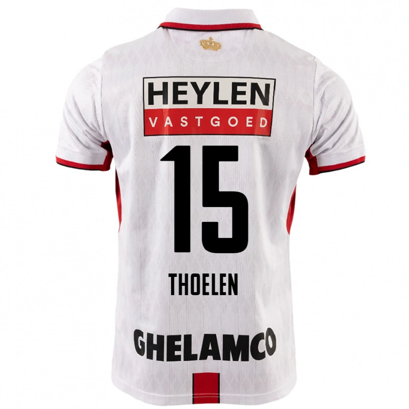 Danxen Criança Camisola Yannick Thoelen #15 Branco Vermelho Alternativa 2025/26 Camisa
