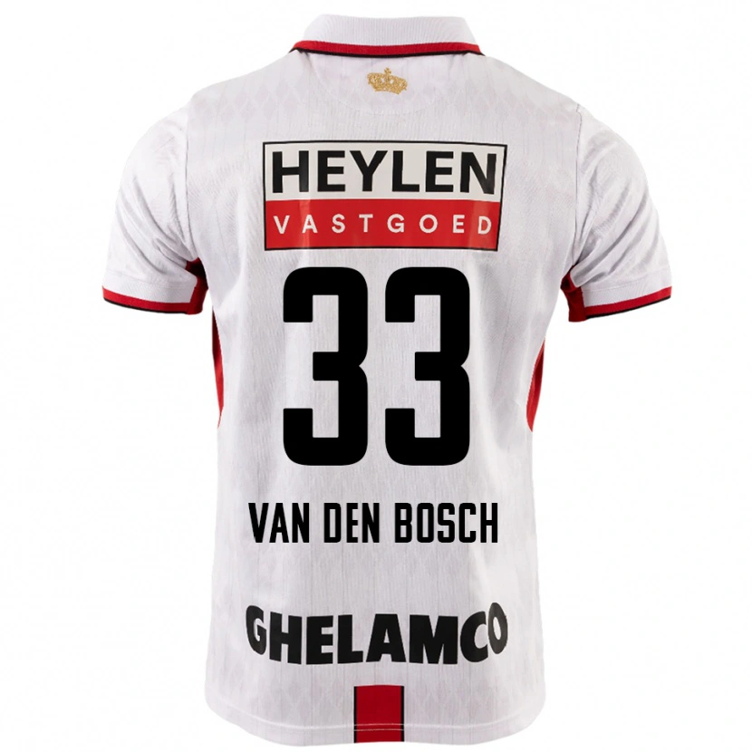 Danxen Criança Camisola Zeno Van Den Bosch #33 Branco Vermelho Alternativa 2025/26 Camisa