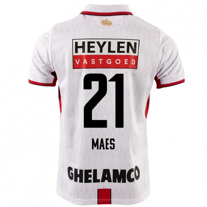 Danxen Criança Camisola Noa Maes #21 Branco Vermelho Alternativa 2025/26 Camisa