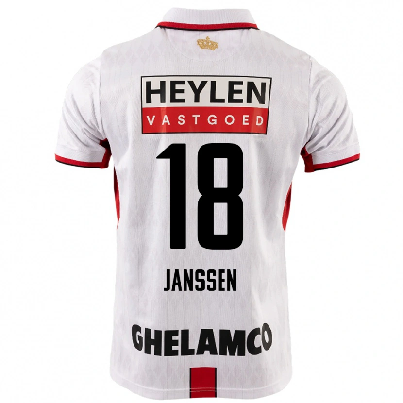 Danxen Criança Camisola Vincent Janssen #18 Branco Vermelho Alternativa 2025/26 Camisa