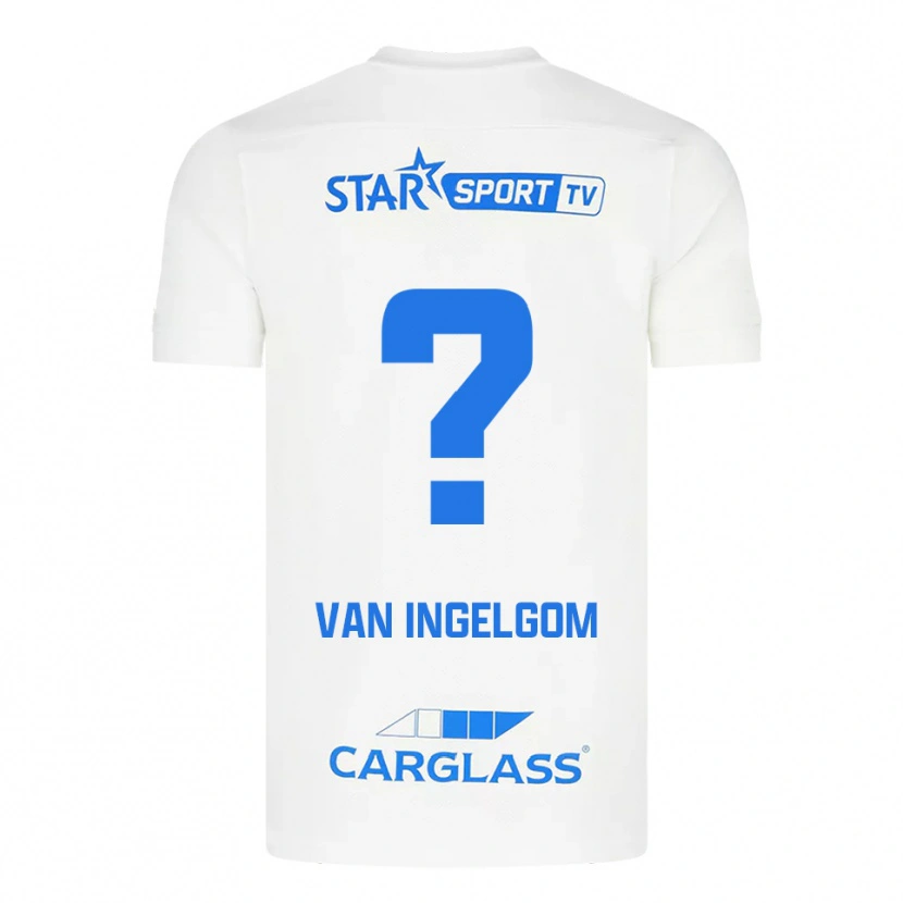 Danxen Criança Camisola Tijn Van Ingelgom #0 Branco Azul Alternativa 2025/26 Camisa