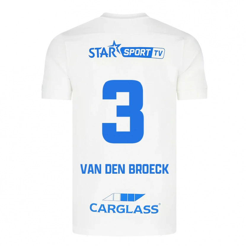 Danxen Criança Camisola Kobe Van Den Broeck #3 Branco Azul Alternativa 2025/26 Camisa