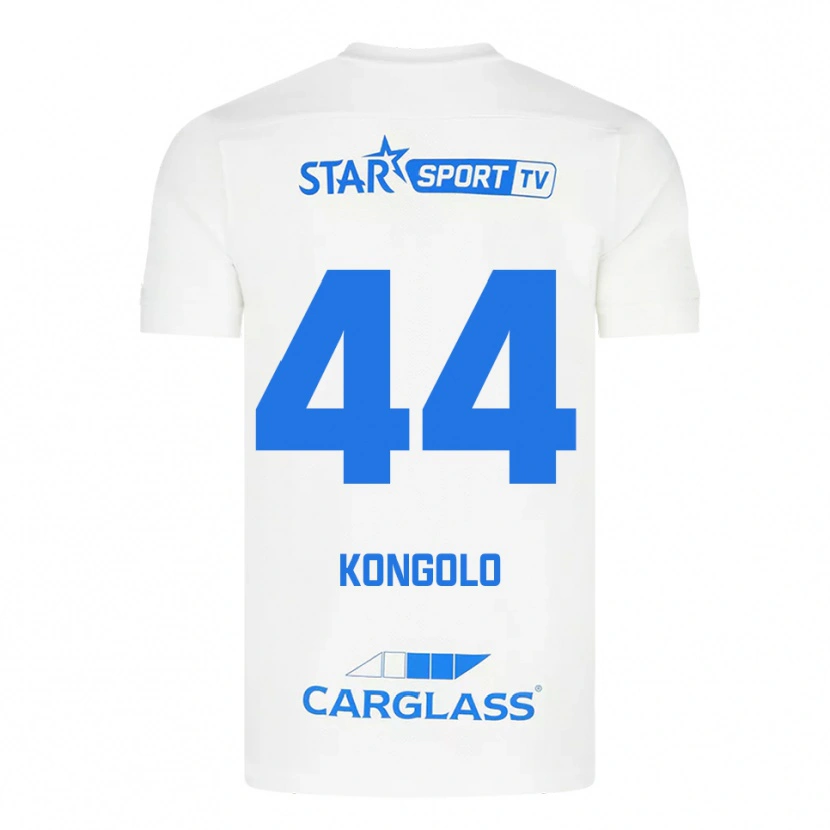Danxen Criança Camisola Josué Kongolo #44 Branco Azul Alternativa 2025/26 Camisa