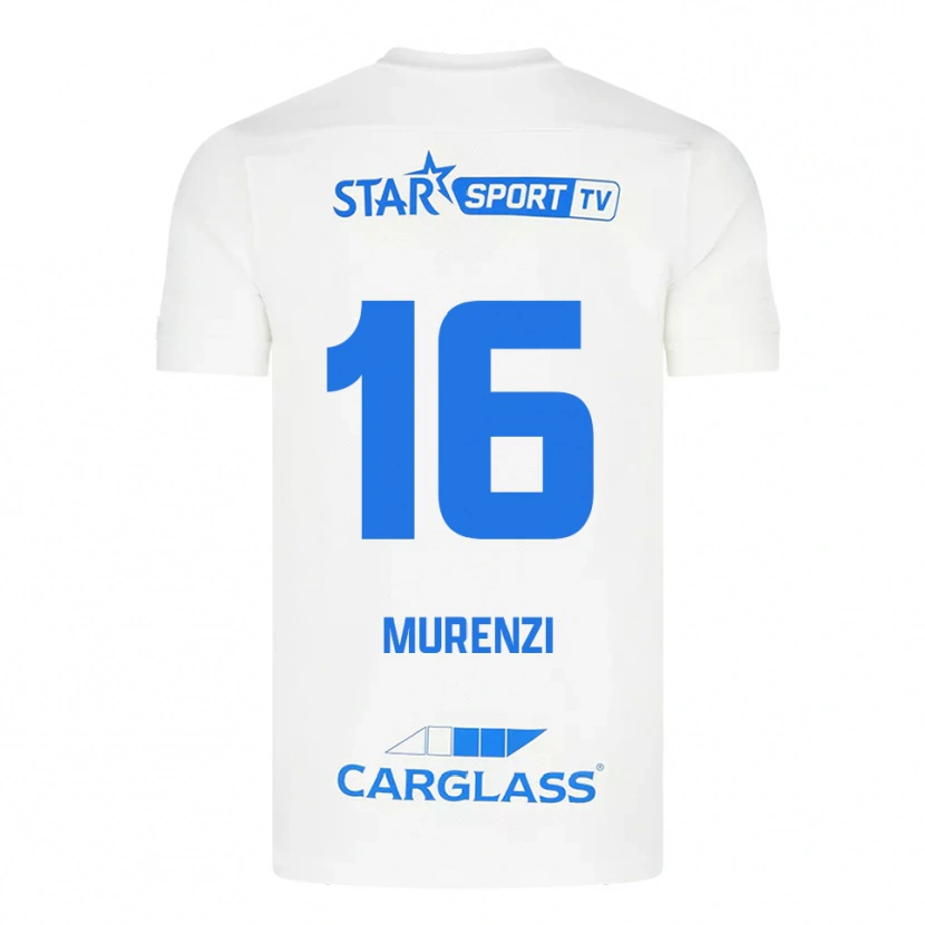 Danxen Criança Camisola Aaron Murenzi #16 Branco Azul Alternativa 2025/26 Camisa