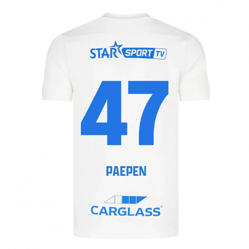 Danxen Criança Camisola Sam Paepen #47 Branco Azul Alternativa 2025/26 Camisa