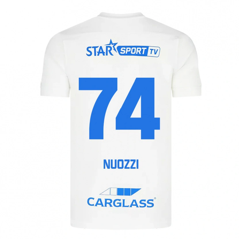 Danxen Criança Camisola Cédric Nuozzi #74 Branco Azul Alternativa 2025/26 Camisa