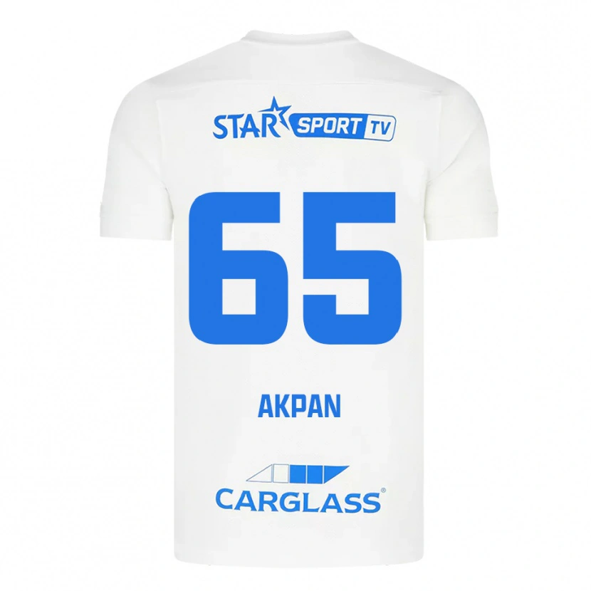 Danxen Criança Camisola Christian Akpan #65 Branco Azul Alternativa 2025/26 Camisa