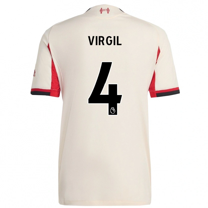 Danxen Criança Camisola Virgil Van Dijk #4 Branco Preto Alternativa 2025/26 Camisa