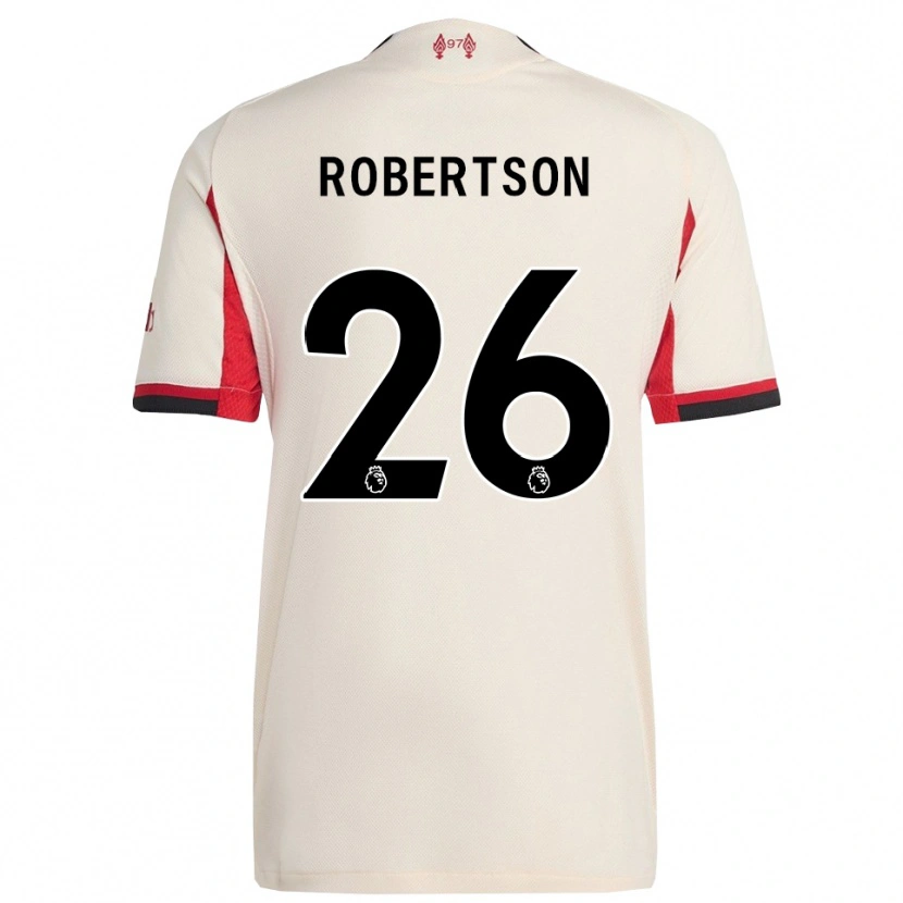 Danxen Criança Camisola Andrew Robertson #26 Branco Preto Alternativa 2025/26 Camisa