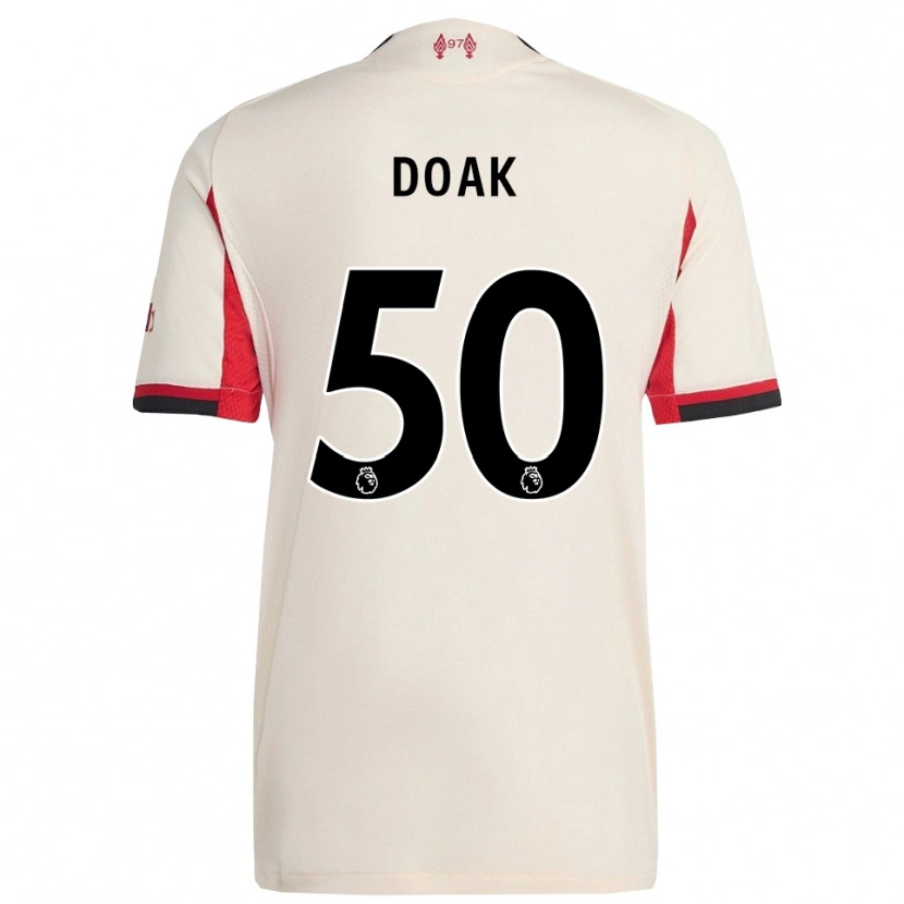 Danxen Criança Camisola Ben Doak #50 Branco Preto Alternativa 2025/26 Camisa