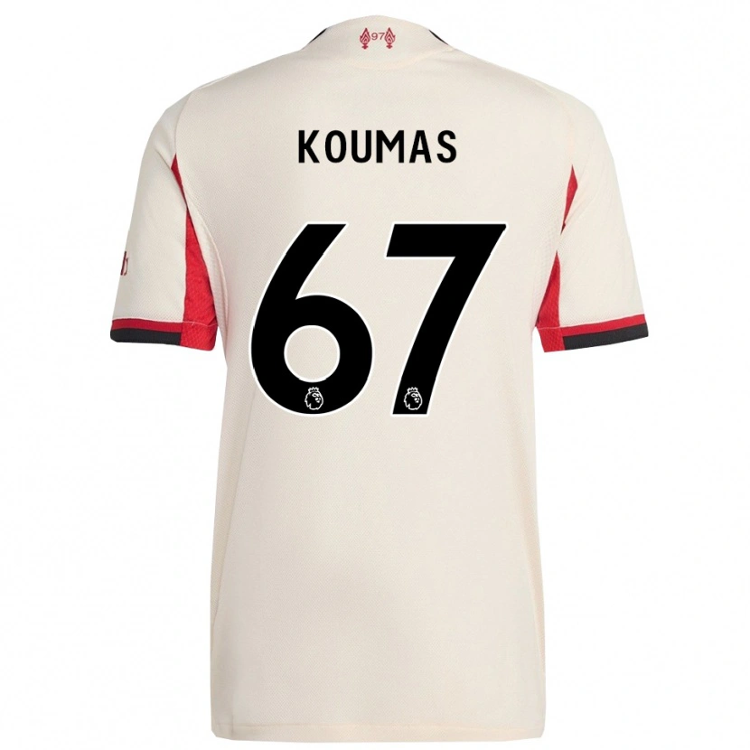 Danxen Criança Camisola Lewis Koumas #67 Branco Preto Alternativa 2025/26 Camisa