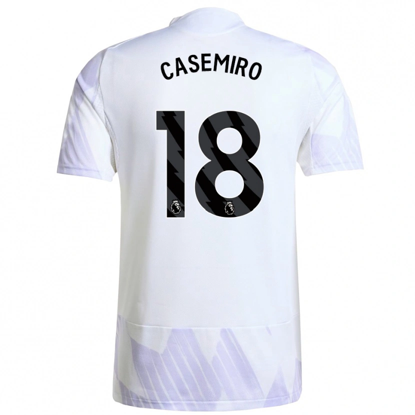 Danxen Criança Camisola Casemiro #18 Branco Roxo Roxo Alternativa 2025/26 Camisa