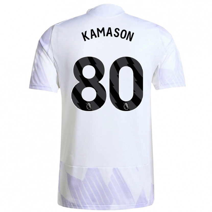 Danxen Criança Camisola Jaydan Kamason #80 Branco Roxo Roxo Alternativa 2025/26 Camisa
