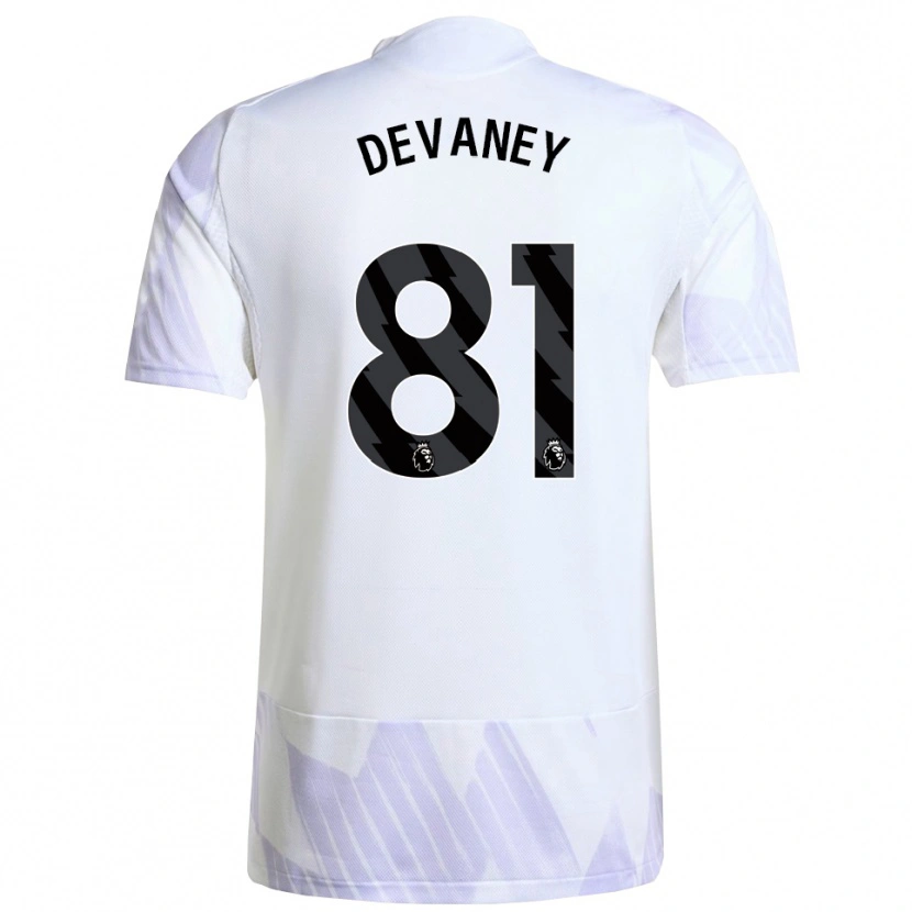 Danxen Criança Camisola Jacob Devaney #81 Branco Roxo Roxo Alternativa 2025/26 Camisa