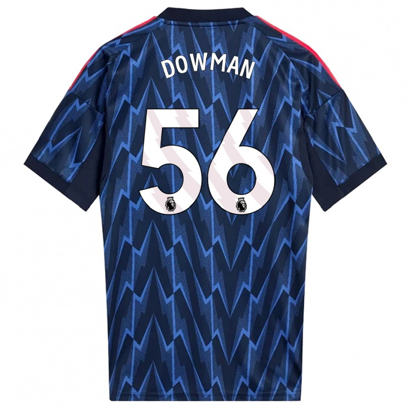 Danxen Criança Camisola Max Dowman #56 Marinho Vermelho Alternativa 2025/26 Camisa