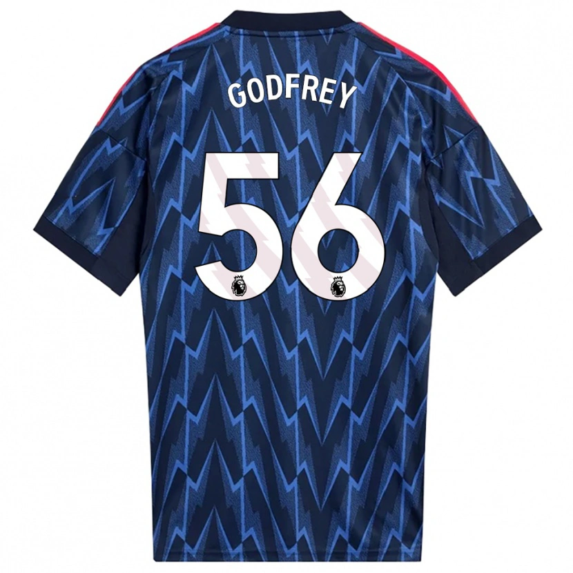 Danxen Criança Camisola Freya Godfrey #56 Marinho Vermelho Alternativa 2025/26 Camisa