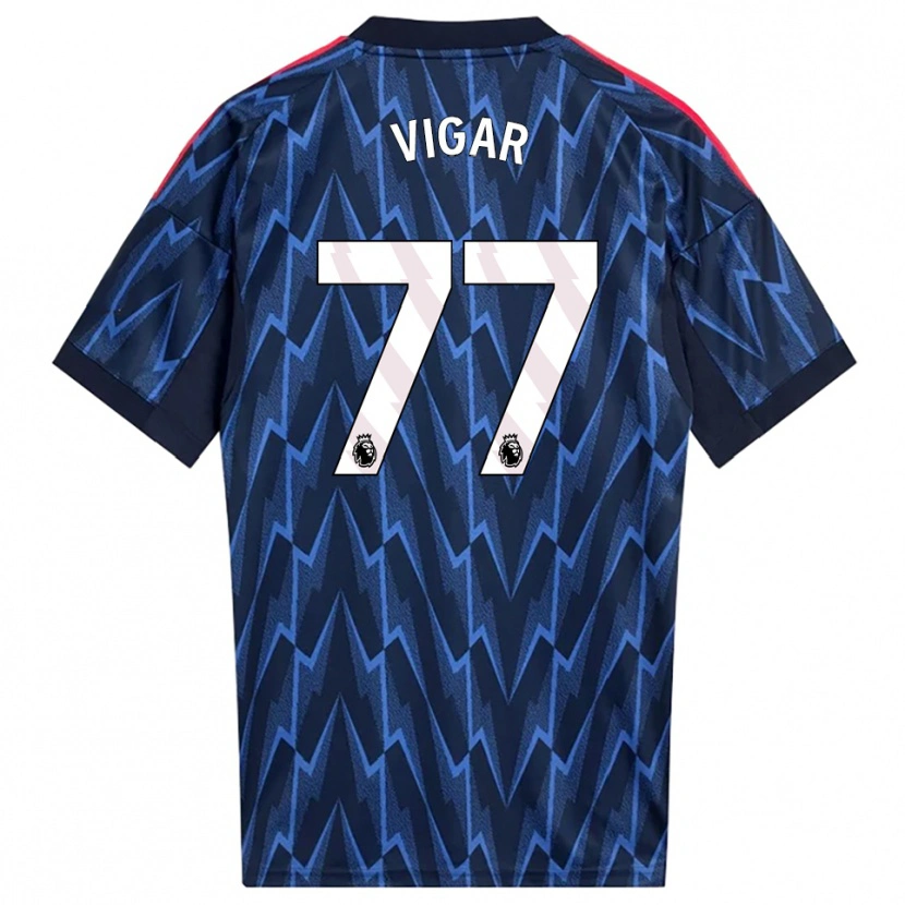 Danxen Criança Camisola Billy Vigar #77 Marinho Vermelho Alternativa 2025/26 Camisa