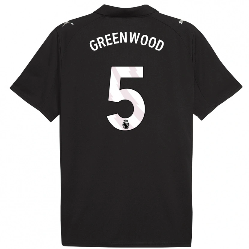 Danxen Criança Camisola Alex Greenwood #5 Preto Branco Alternativa 2025/26 Camisa