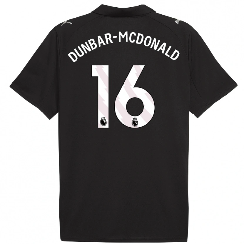 Danxen Criança Camisola Christian Dunbar-Mcdonald #16 Preto Branco Alternativa 2025/26 Camisa