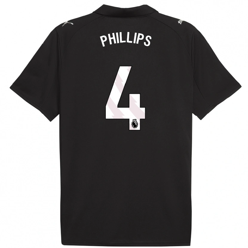 Danxen Criança Camisola Kalvin Phillips #4 Preto Branco Alternativa 2025/26 Camisa