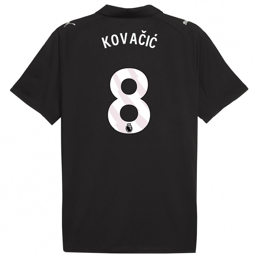 Danxen Criança Camisola Mateo Kovacic #8 Preto Branco Alternativa 2025/26 Camisa