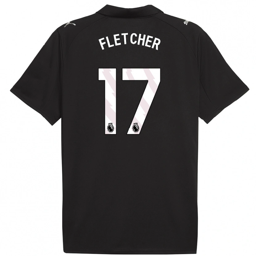 Danxen Criança Camisola Luca Fletcher #17 Preto Branco Alternativa 2025/26 Camisa