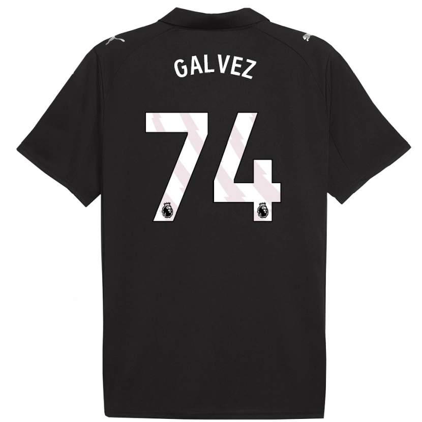 Danxen Criança Camisola Tomas Galvez #74 Preto Branco Alternativa 2025/26 Camisa
