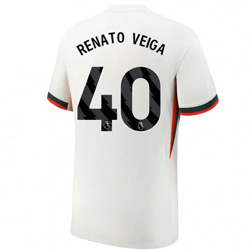 Danxen Criança Camisola Renato Veiga #40 Branco Verde Alternativa 2025/26 Camisa