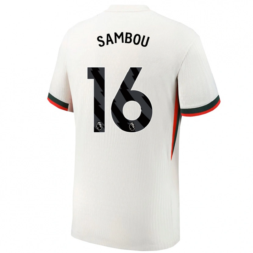 Danxen Criança Camisola Gabriel Sambou #16 Branco Verde Alternativa 2025/26 Camisa