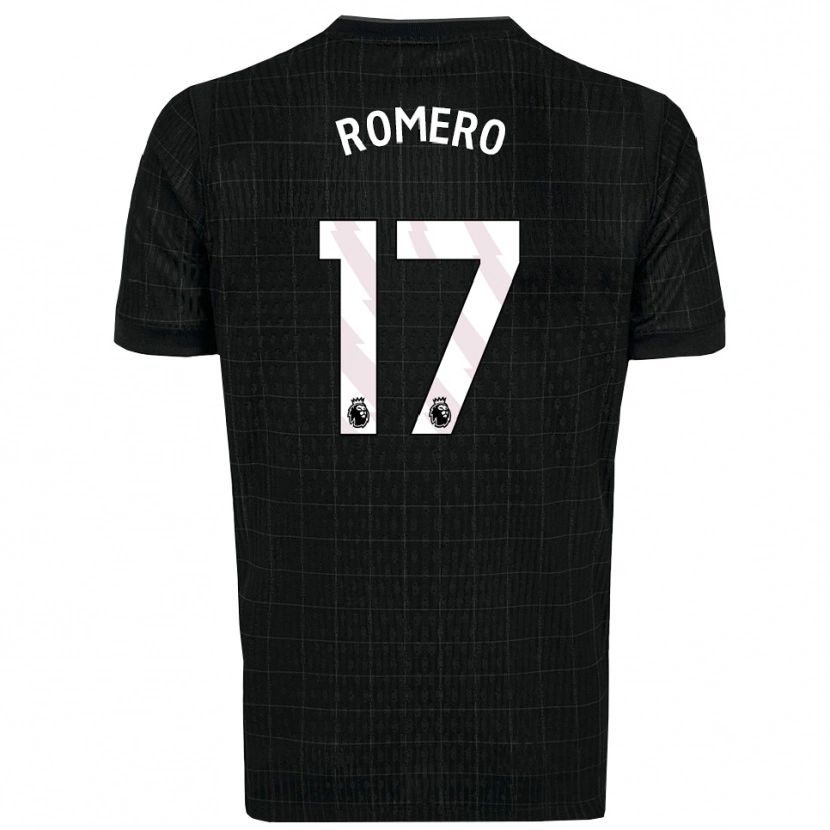 Danxen Criança Camisola Cristian Romero #17 Preto Cinza Alternativa 2025/26 Camisa