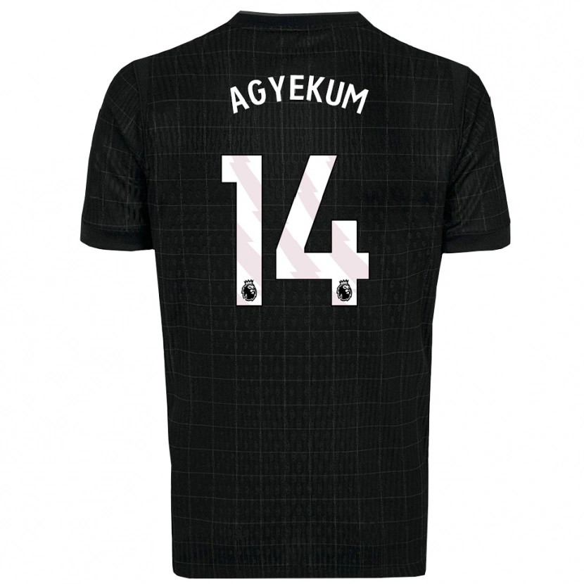 Danxen Criança Camisola Ezra Agyekum #14 Preto Cinza Alternativa 2025/26 Camisa