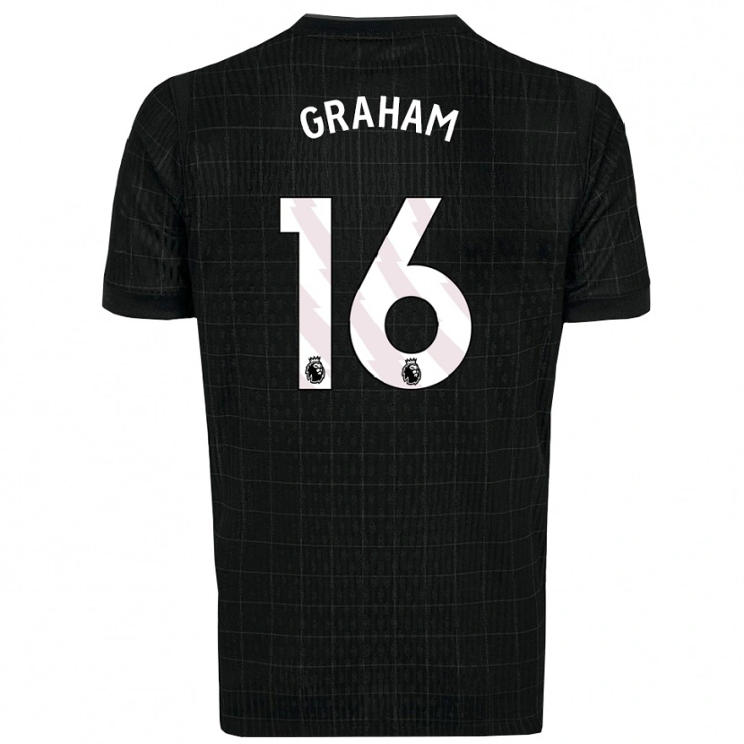 Danxen Criança Camisola Kit Graham #16 Preto Cinza Alternativa 2025/26 Camisa