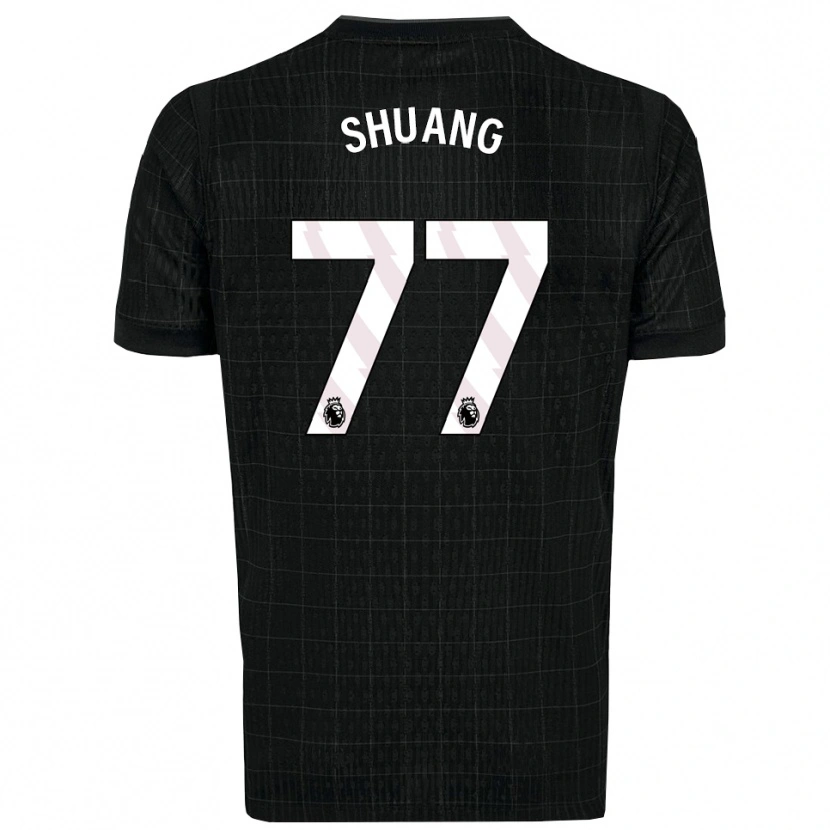 Danxen Criança Camisola Wang Shuang #77 Preto Cinza Alternativa 2025/26 Camisa