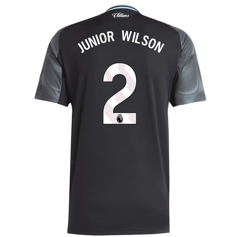 Danxen Criança Camisola Junior Wilson #2 Preto Azul Celeste Alternativa 2025/26 Camisa