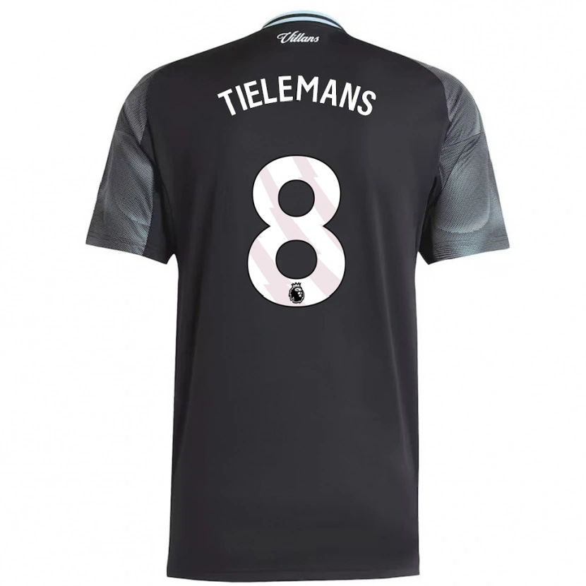 Danxen Criança Camisola Youri Tielemans #8 Preto Azul Celeste Alternativa 2025/26 Camisa