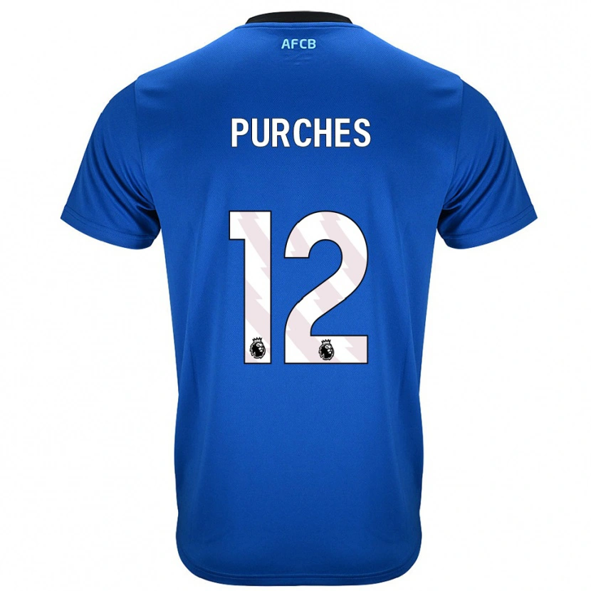 Danxen Criança Camisola Ben Purches #12 Azul Preto Alternativa 2025/26 Camisa