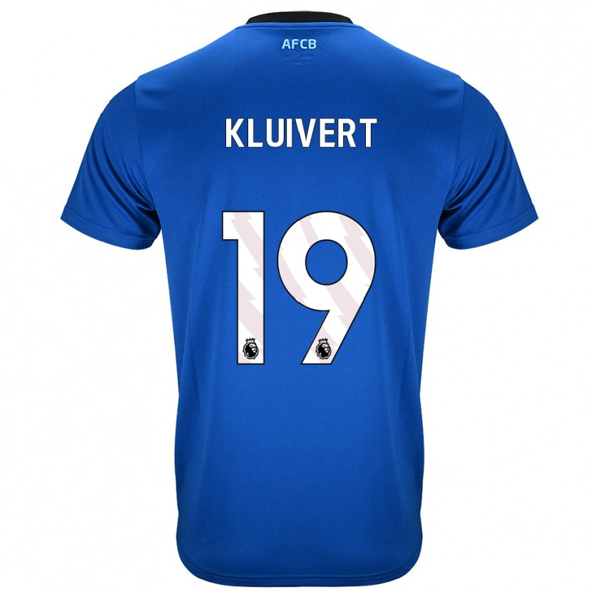 Danxen Criança Camisola Justin Kluivert #19 Azul Preto Alternativa 2025/26 Camisa