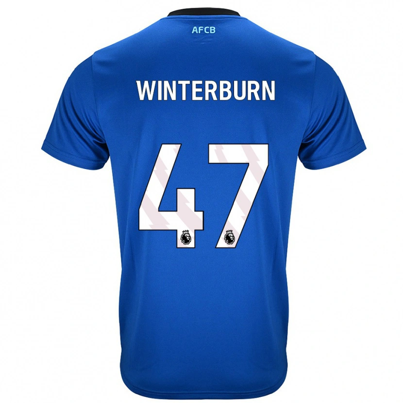 Danxen Criança Camisola Ben Winterburn #47 Azul Preto Alternativa 2025/26 Camisa