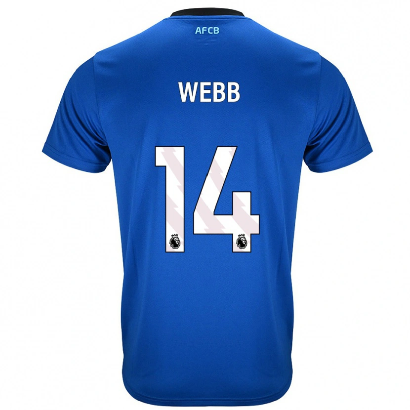 Danxen Criança Camisola Harry Webb #14 Azul Preto Alternativa 2025/26 Camisa