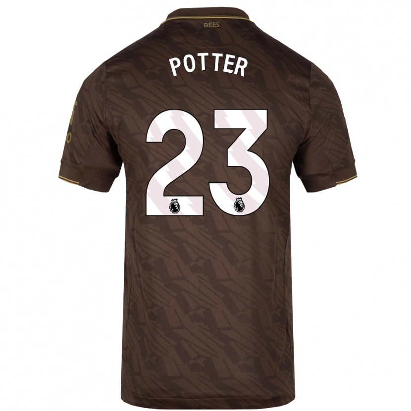 Danxen Criança Camisola Lucy Potter #23 Marrom Dourado Alternativa 2025/26 Camisa