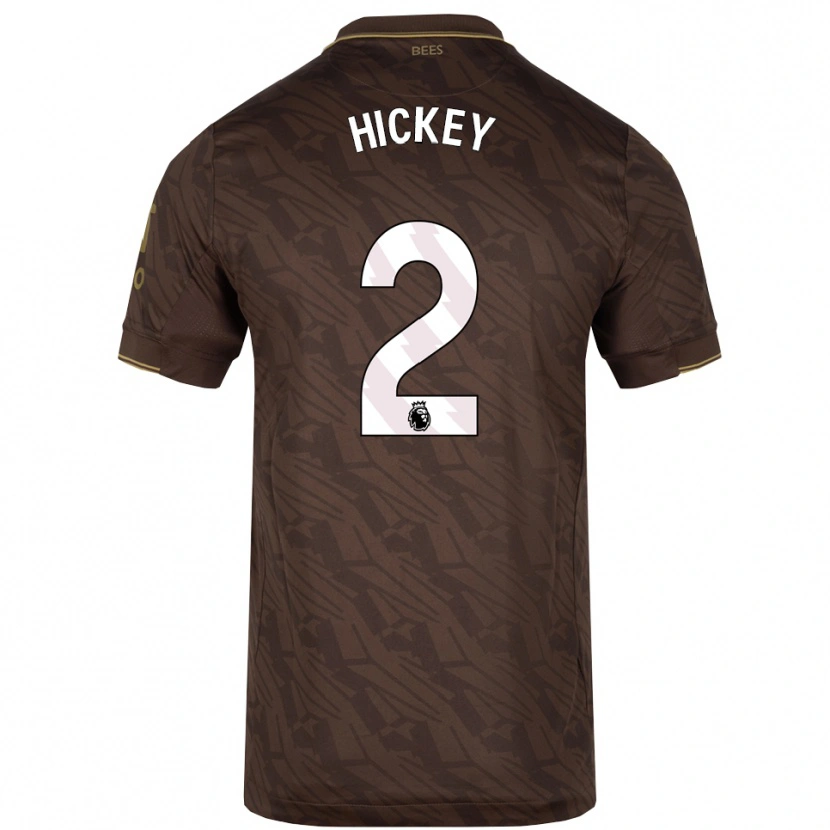 Danxen Criança Camisola Aaron Hickey #2 Marrom Dourado Alternativa 2025/26 Camisa