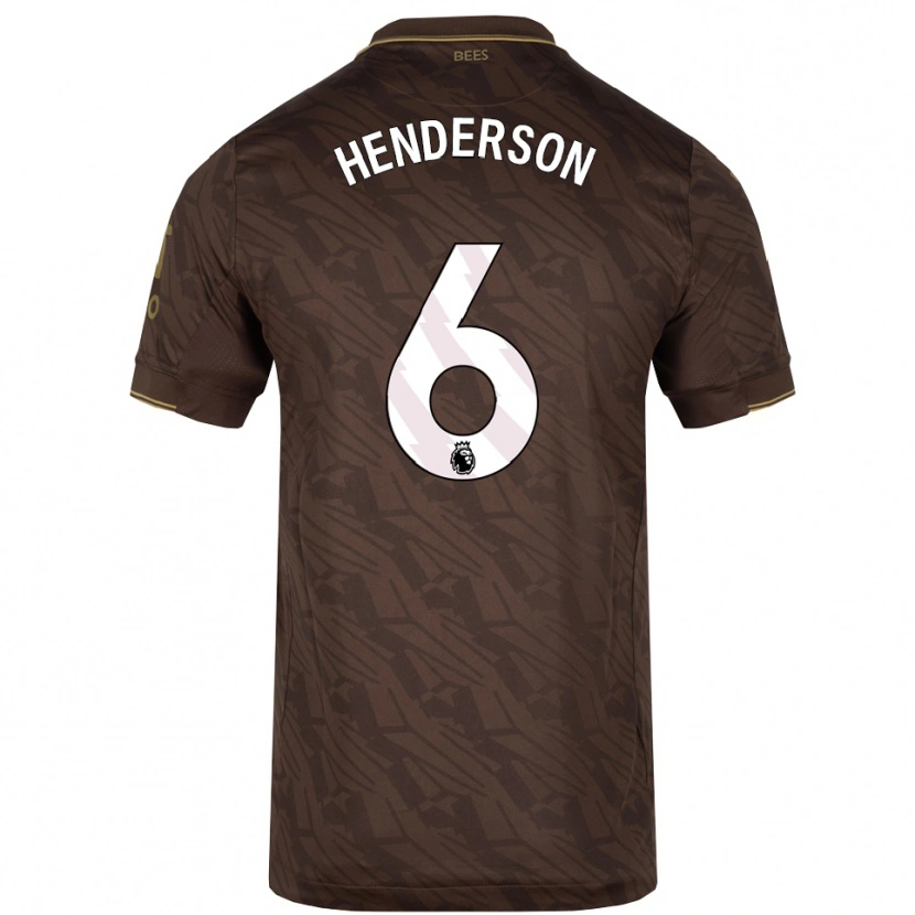Danxen Criança Camisola Jordan Henderson #6 Marrom Dourado Alternativa 2025/26 Camisa