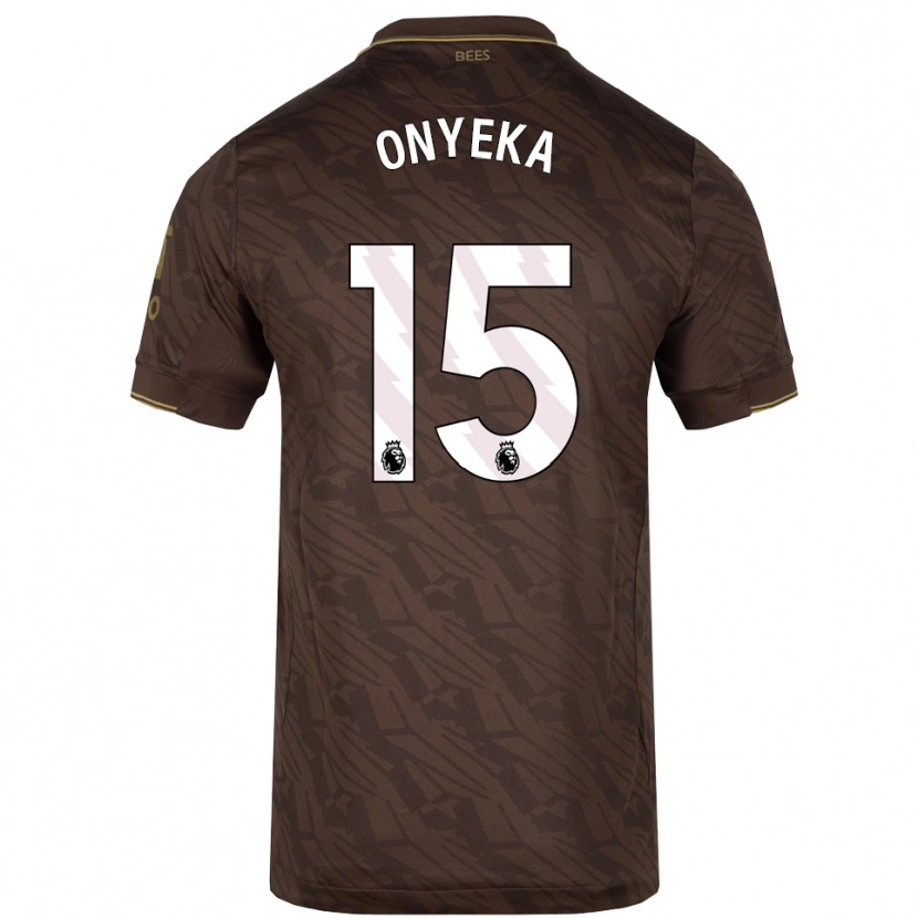 Danxen Criança Camisola Frank Onyeka #15 Marrom Dourado Alternativa 2025/26 Camisa