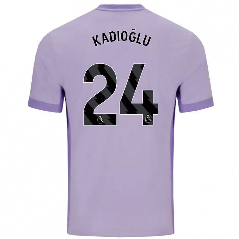Danxen Criança Camisola Ferdi Kadıoğlu #24 Roxo Taro Branco Alternativa 2025/26 Camisa